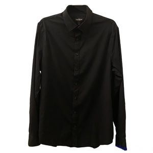 Black Express Slim Performance Button Down Shirt